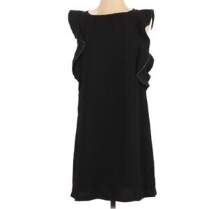 Black Swan Black Ruffled Sheath Mini Dress Womens S Whimsygoth Sleeveless